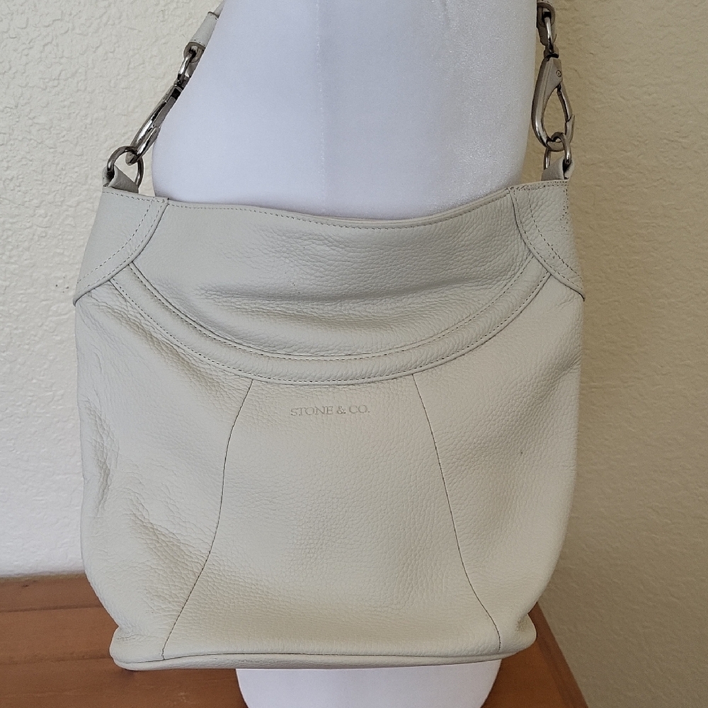 Stone & Co. Cream Leather Shoulder Bag
